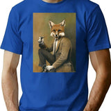 Vintage Mr Fox T-Shirt for Men & Women, T-Shirts Graphic Tee - Blue