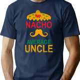 Vintage Nacho Average Uncle Funny Gift T-Shirt for Men & Women, T-Shirts Graphic Tee - Navy