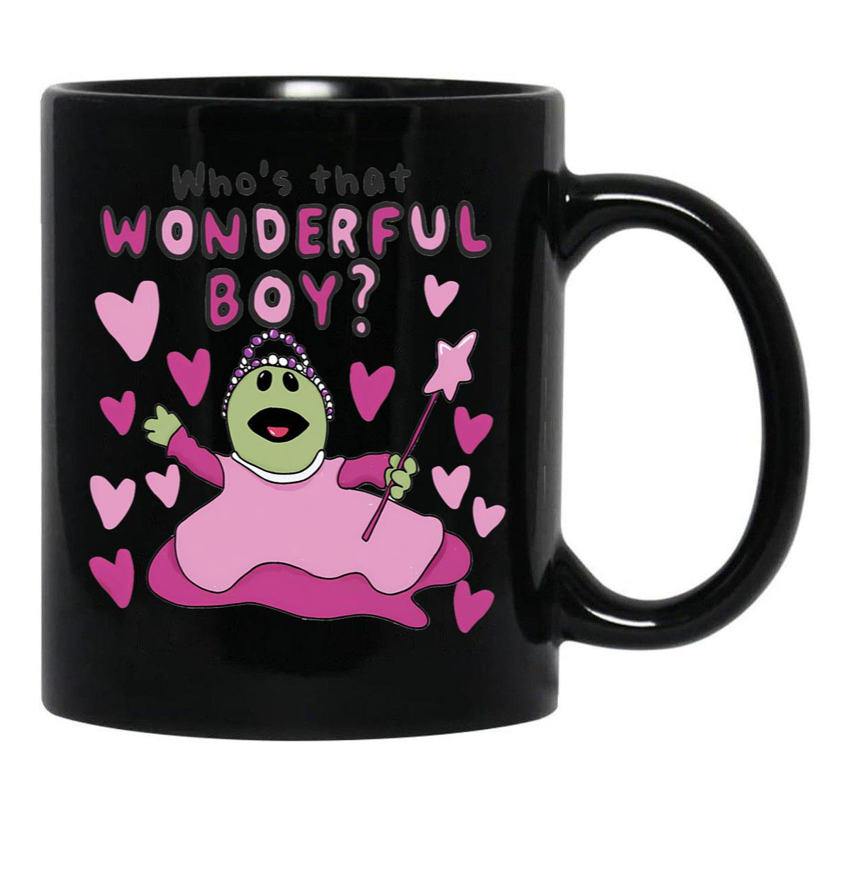 Vintage Nanalan Meme Featuring Peepo And Sweet Phrases Black Coffee Mug, Gift Coffee Mug - Black