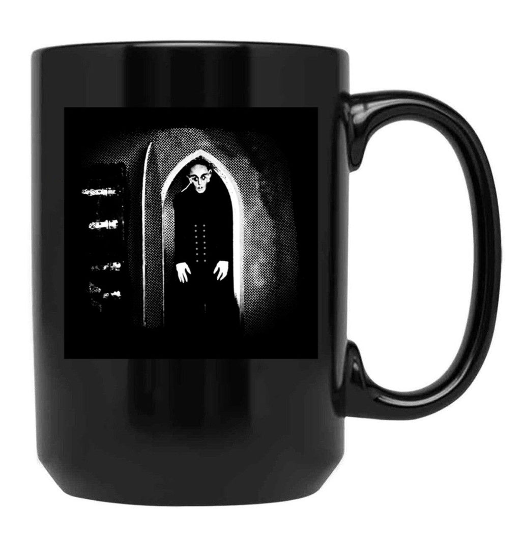 Vintage Nosferatu Movie Photo Classic Black Coffee Mug, Gift Coffee Mug