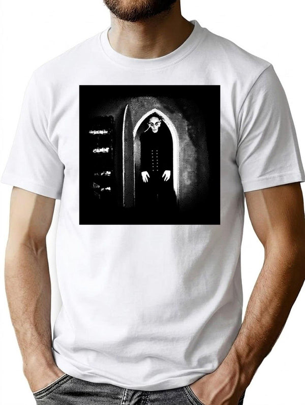 Vintage Nosferatu Movie Photo Classic Premium Heavyweight Cotton T-Shirt - White