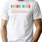 Vintage Nurse Definition Womens Funny Saying T-Shirt for Men & Women, T-Shirts Graphic Tee - White