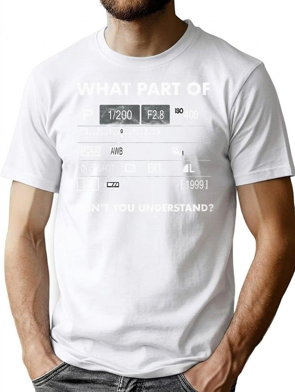Vintage Photographer Dslr Camera Lcd Screen Lens Aperture Design T-Shirt for Men & Women, T-Shirts Graphic Tee - White