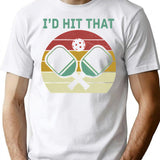 Vintage Pickleball Player Funny I_D Hit That Retro Gift T-Shirt for Men & Women, T-Shirts Graphic Tee - White