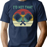 Vintage Pickleball Player Funny I_D Hit That Retro Gift T-Shirt for Men & Women, T-Shirts Graphic Tee - Navy