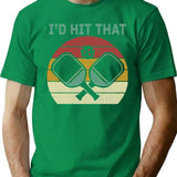 Vintage Pickleball Player Funny I_D Hit That Retro Gift T-Shirt for Men & Women, T-Shirts Graphic Tee - Green