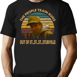 Vintage Planes Trains And Automobiles Films - The People Train Runs T-Shirt for Men & Women, T-Shirts Graphic Tee - Black