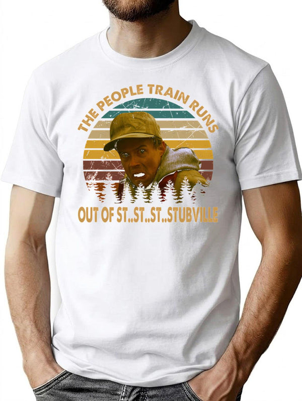Vintage Planes Trains And Automobiles Films - The People Train Runs T-Shirt for Men & Women, T-Shirts Graphic Tee - White
