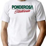 Vintage Ponderosa Steakhouse Logo T-Shirt for Men & Women, T-Shirts Graphic Tee - White