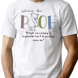 Vintage Pooh Scrapbook Art Timeless Quote Design T-Shirt for Men & Women, T-Shirts Graphic Tee - White