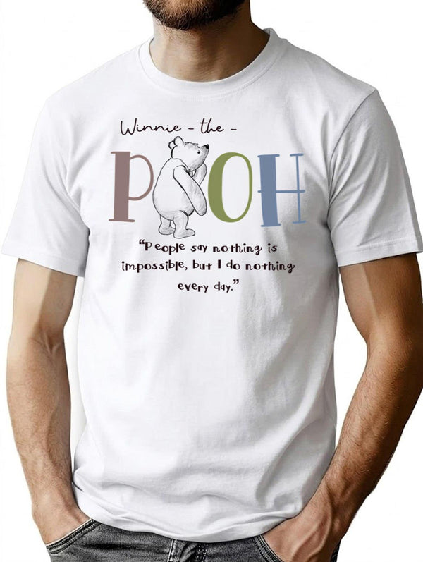 Vintage Pooh Scrapbook Art Timeless Quote Design T-Shirt for Men & Women, T-Shirts Graphic Tee - White