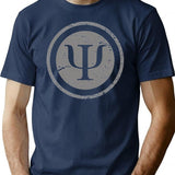 Vintage Psychology Psi Symbol T-Shirt for Men & Women, T-Shirts Graphic Tee - Navy