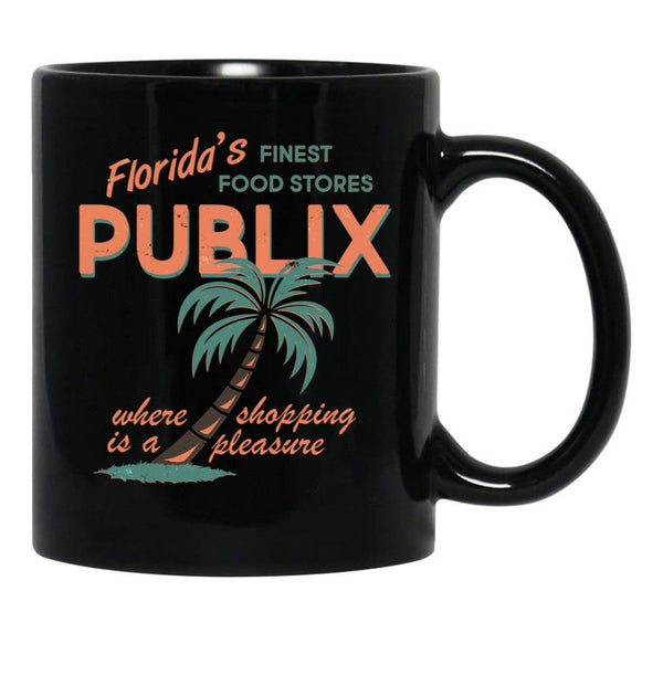 Vintage Publix Florida's Finest Food Stores Black Coffee Mug, Gift Coffee Mug - Black