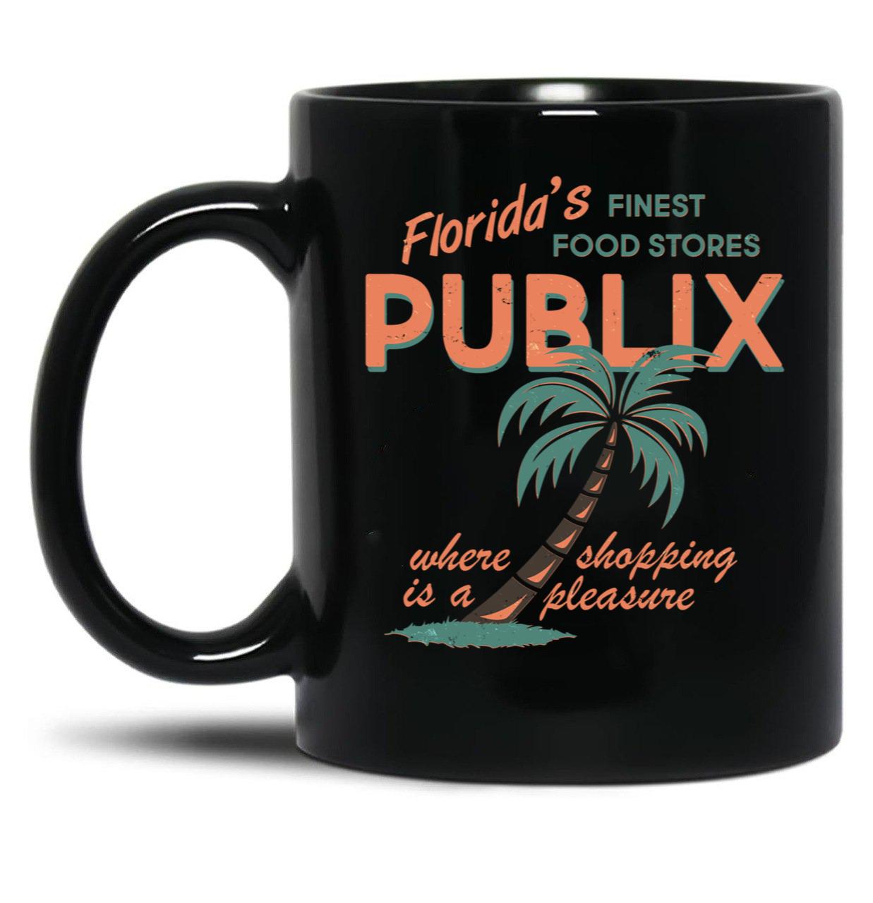Vintage Publix Florida's Finest Food Stores Black Coffee Mug, Gift Coffee Mug