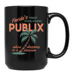 Vintage Publix Florida's Finest Food Stores Black Coffee Mug, Gift Coffee Mug