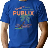 Vintage Publix Florida's Finest Food Stores Premium Heavyweight Cotton T-Shirt - Blue