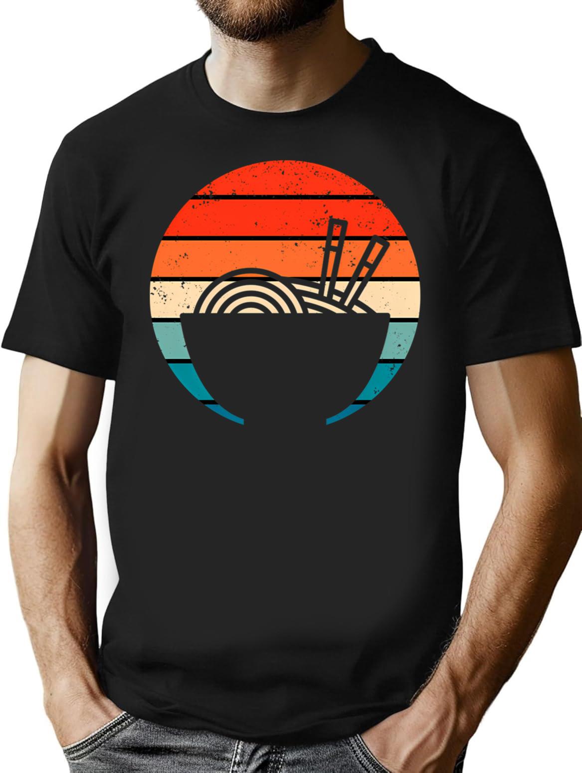 Vintage Ramen Noodles T-Shirt for Men & Women, T-Shirts Graphic Tee - Black