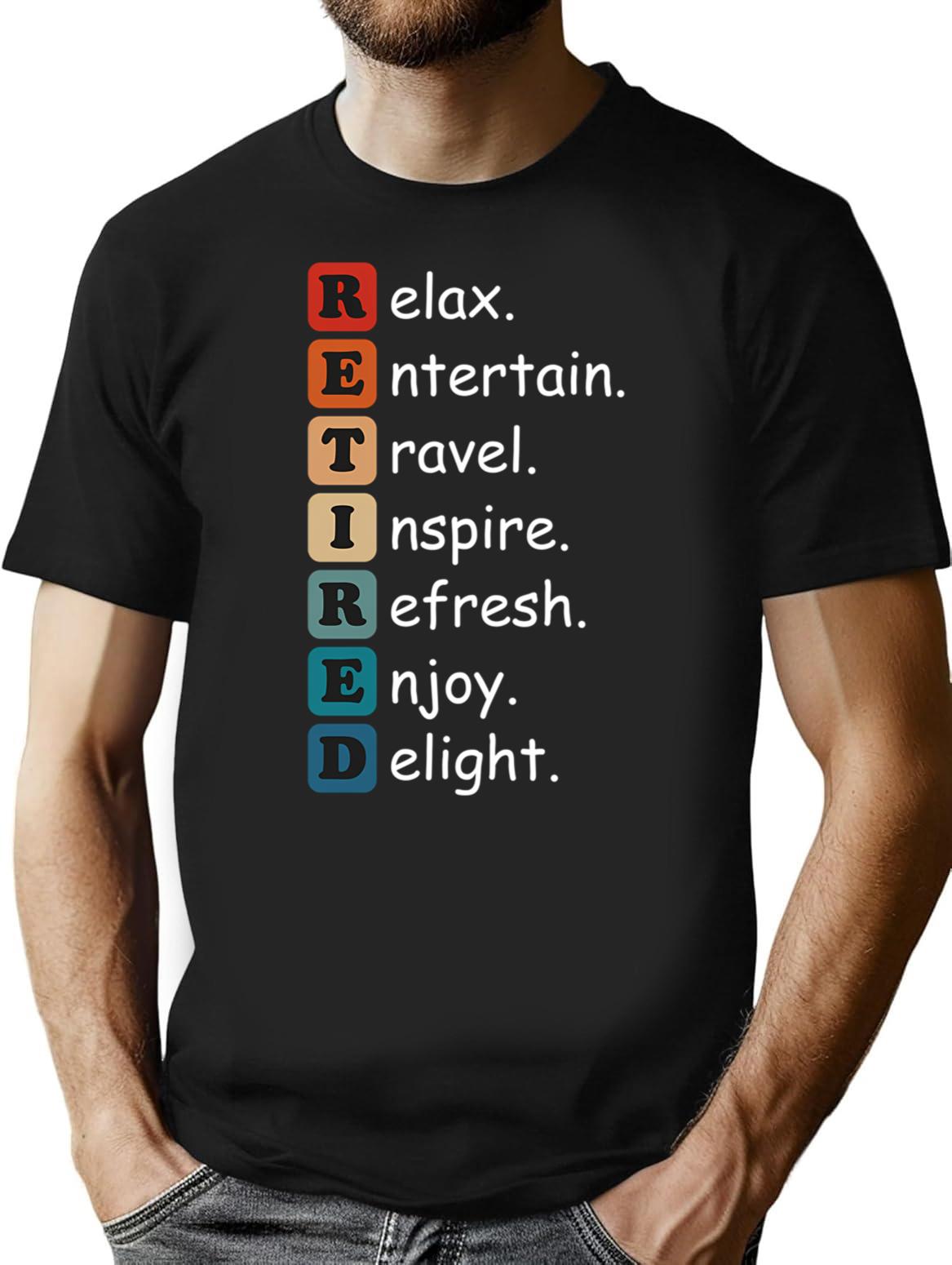 Vintage Retirement Humor T-Shirt for Men & Women, T-Shirts Graphic Tee - Black
