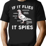 Vintage Retro Birds Are Not Real T-Shirt for Men & Women, T-Shirts Graphic Tee - Black