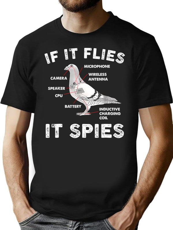 Vintage Retro Birds Are Not Real T-Shirt for Men & Women, T-Shirts Graphic Tee - Black
