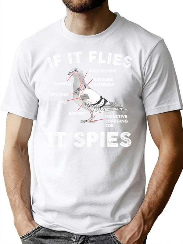 Vintage Retro Birds Are Not Real T-Shirt for Men & Women, T-Shirts Graphic Tee - White