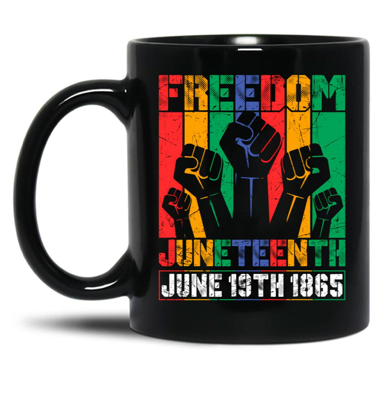 Vintage Retro Freedom Day Juneteenth June 19Th Black History Black Coffee Mug
