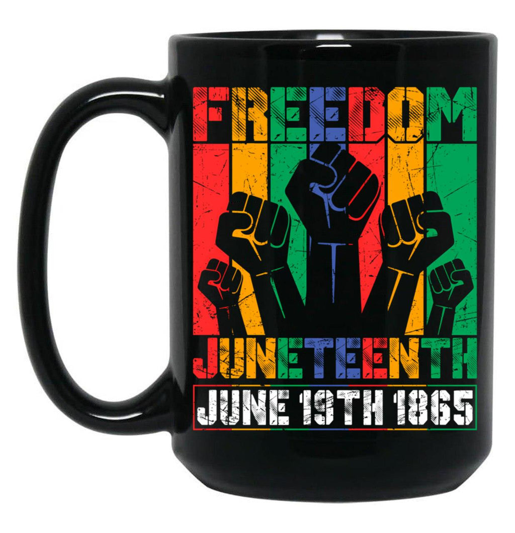 Vintage Retro Freedom Day Juneteenth June 19Th Black History Black Coffee Mug