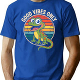 Vintage Retro Funny Lizard T-Shirt for Men & Women, T-Shirts Graphic Tee - Blue