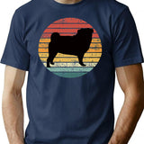 Vintage Retro Pug T-Shirt for Men & Women, T-Shirts Graphic Tee - Navy