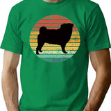 Vintage Retro Pug T-Shirt for Men & Women, T-Shirts Graphic Tee - Green