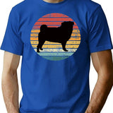 Vintage Retro Pug T-Shirt for Men & Women, T-Shirts Graphic Tee - Blue