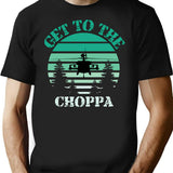 Vintage Retro Sunset Get To Da Choppa (1) T-Shirt for Men & Women, T-Shirts Graphic Tee - Black