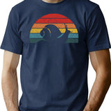 Vintage Retro Sunset Snail T-Shirt for Men & Women, T-Shirts Graphic Tee - Navy