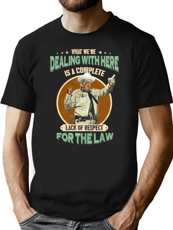 Vintage Retro The Law Smokey The Bandit Smile Face Art T-Shirt for Men & Women, T-Shirts Graphic Tee - Black