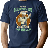 Vintage Retro The Law Smokey The Bandit Smile Face Art T-Shirt for Men & Women, T-Shirts Graphic Tee - Navy