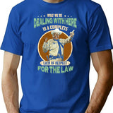 Vintage Retro The Law Smokey The Bandit Smile Face Art T-Shirt for Men & Women, T-Shirts Graphic Tee - Blue