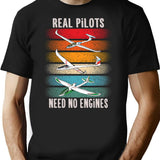 Vintage Sailplane Pilot Gliding Gift For Gliders T-Shirt for Men & Women, T-Shirts Graphic Tee - Black