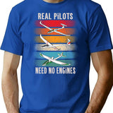 Vintage Sailplane Pilot Gliding Gift For Gliders T-Shirt for Men & Women, T-Shirts Graphic Tee - Blue