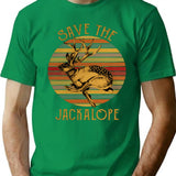 Vintage Save The Jackalope Funny Rabbit With Horn T-Shirt T-Shirt for Men & Women, T-Shirts Graphic Tee - Green