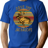 Vintage Save The Jackalope Funny Rabbit With Horn T-Shirt T-Shirt for Men & Women, T-Shirts Graphic Tee - Blue