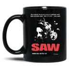Vintage Saw 2004 Movie Promo Essential Black Coffee Mug, Gift Coffee Mug