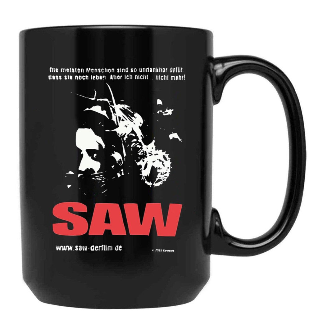 Vintage Saw 2004 Movie Promo Essential Black Coffee Mug, Gift Coffee Mug