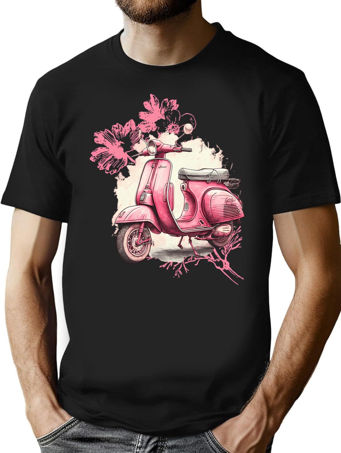 Vintage Scooter Retro Souls T-Shirt for Men & Women, T-Shirts Graphic Tee - Black
