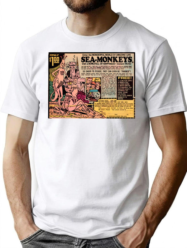 Vintage Sea Monkeys Ad - 1971 T-Shirt for Men & Women, T-Shirts Graphic Tee - White