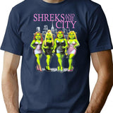 Vintage Shreks And The City T-Shirt for Men & Women, T-Shirts Graphic Tee - Navy