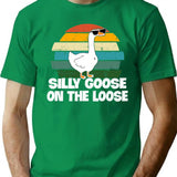 Vintage Silly Goose On The Loose Funny T-Shirt for Men & Women, T-Shirts Graphic Tee - Green
