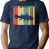 Vintage Style Coelacanth Silhouette Shirt T-Shirt for Men & Women, T-Shirts Graphic Tee - Navy