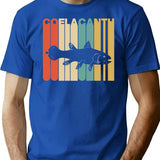 Vintage Style Coelacanth Silhouette Shirt T-Shirt for Men & Women, T-Shirts Graphic Tee - Blue