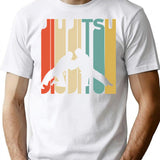 Vintage Style Jiu Jitsu Silhouette Shirt T-Shirt for Men & Women, T-Shirts Graphic Tee - White