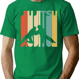 Vintage Style Jiu Jitsu Silhouette Shirt T-Shirt for Men & Women, T-Shirts Graphic Tee - Green